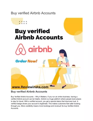 Buy verified Airbnb Accounts