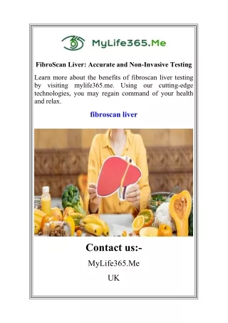 FibroScan Liver Accurate and Non-Invasive Testing