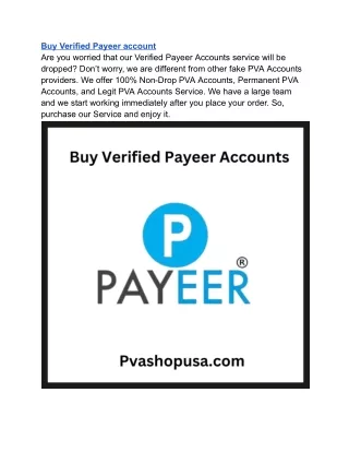 Buy Verified Payeer account
