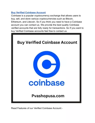 Buy Verified Coinbase Account