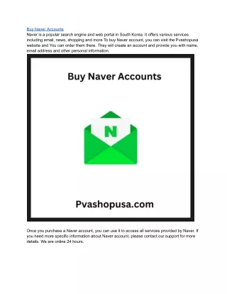 Buy Naver Accounts