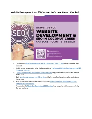 Website Development and SEO Services