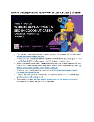 Website Development and SEO Services in Coconut Creek