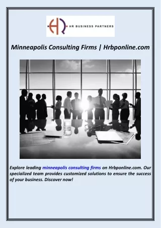 Minneapolis Consulting Firms  Hrbponline.com