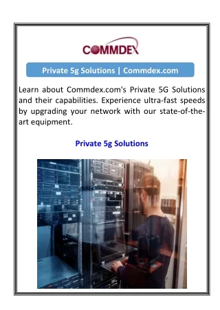 Private 5g Solutions  Commdex.com