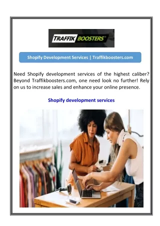 Shopify Development Services  Traffikboosters.com