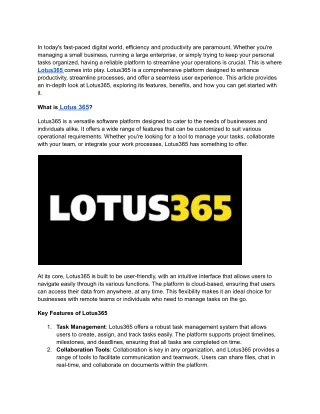 Introduction to Lotus365_ A Comprehensive Guide