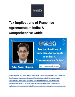 Tax Implications of Franchise Agreements in India_ A Comprehensive Guide