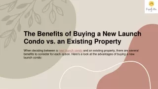 The Benefits of Buying a New Launch Condo vs. an Existing Property