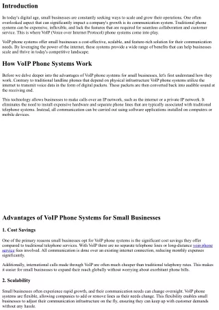 How VoIP Phone Systems Can Help Small Businesses Scale