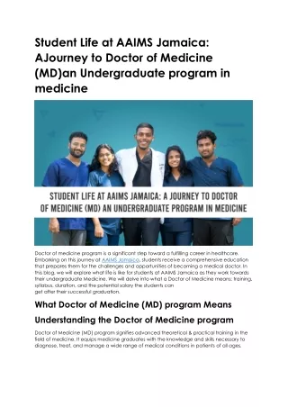 Doctor of medicine md program duration