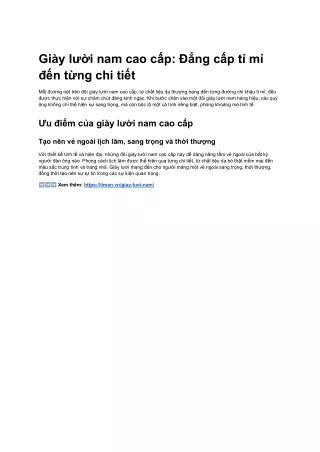 Giay luoi nam cao cap: Dang cap ti mi den tung chi tiet