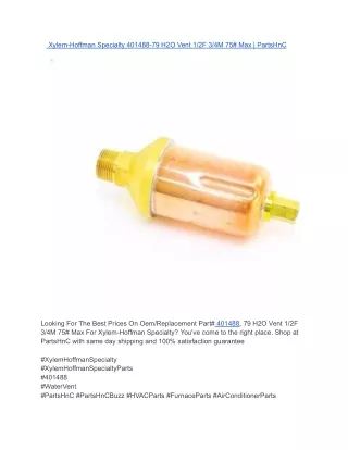 Xylem-Hoffman Specialty 401488-79 H2O Vent 1_2F 3_4M 75# Max _ PartsHnC