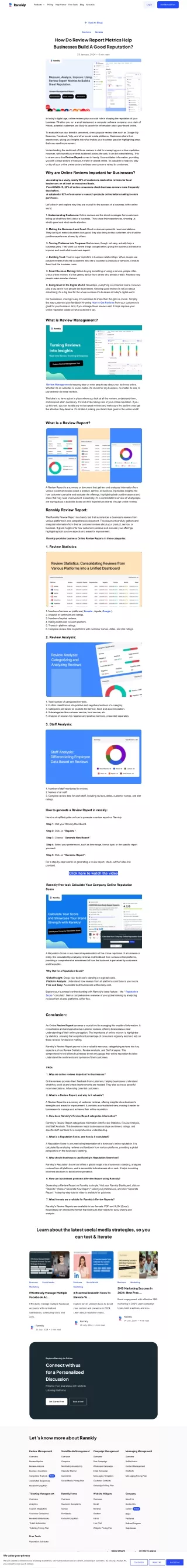 How Do Review Report Metrics Help Businesses Build A Good Reputation?