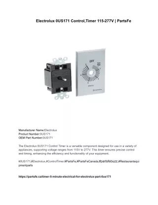 Electrolux 0US171 Control,Timer 115-277V _ PartsFe
