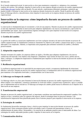 Innovación en la empresa: cómo impulsarla durante un proceso de cambio organizac