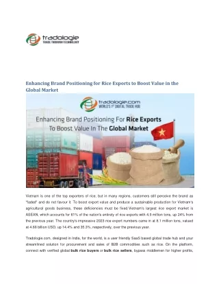 Enhancing Brand Positioning for Rice Exports to Boost Value in the Global Market (1)