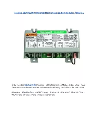Resideo S8910U3000 Universal Hot Surface Ignition Module _ PartsHnC