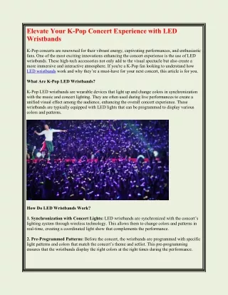 Elevate Your K-Pop Concert Experience with LED Wristbands