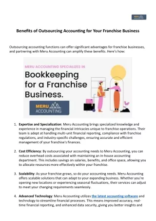 Benefits of Outsourcing Accounting for Your Franchise Business