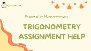 Trigonometry Assignment Help | Myassignmentpro