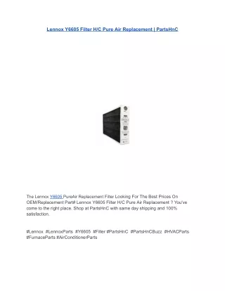 Lennox Y6605 Filter H_C Pure Air Replacement _ PartsHnC
