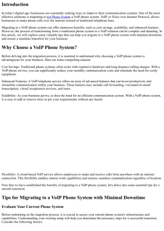 Tips for Migrating to a VoIP Phone System with Minimal Downtime