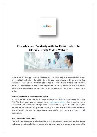 Beverage Product Development | Drink Labs