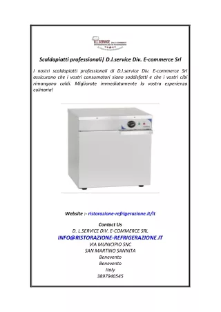 Scaldapiatti professionali D.l.service Div. E-commerce Srl