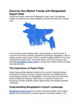 Discover Key Market Trends with Bangladesh Export Data