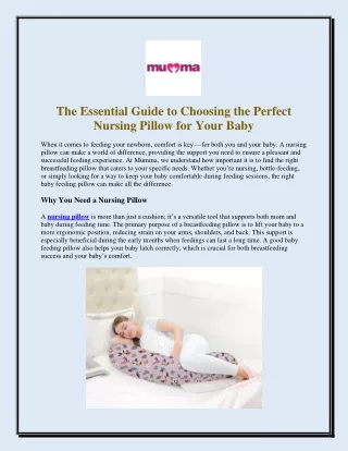 The Essential Guide to Choosing the Perfect Nursing Pillow for Your Baby (1)