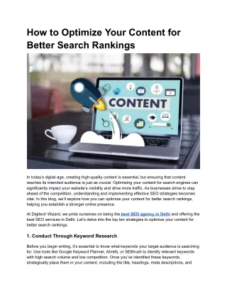 How to Optimize Your Content for Better Search Rankings