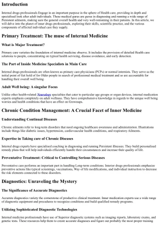 Checking out the whole world of Inside Drugs Specialists