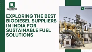 Exploring the Best Biodiesel Suppliers in India for Sustainable Fuel Solutions