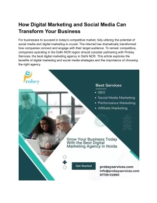 How Digital Marketing and Social Media Can Transform Your Business