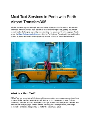 Maxi Taxi Services in Perth with Perth Airport Transfers365