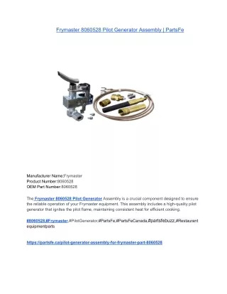 Frymaster 8060528 Pilot Generator Assembly _ PartsFe