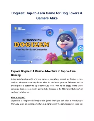 Dogizen_ Tap-to-Earn Game for Dog Lovers & Gamers Alike