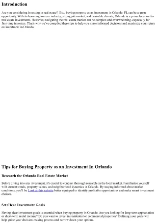 Tips for Buying Property as an Investment In Orlandо.