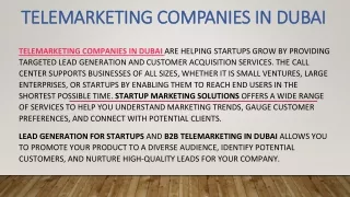 Telemarketing Companies in Dubai