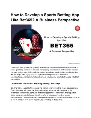 How to Develop a Sports Betting App Like Bet365