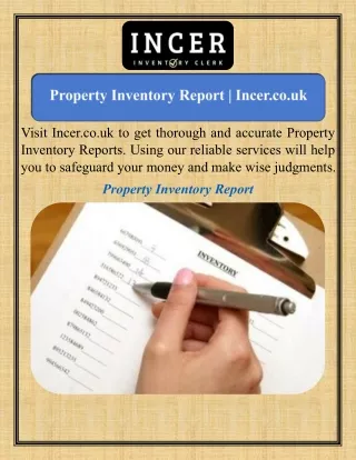Property Inventory Report  Incer.co.uk