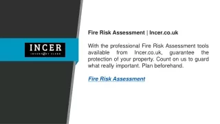 Fire Risk Assessment   Incer.co.uk