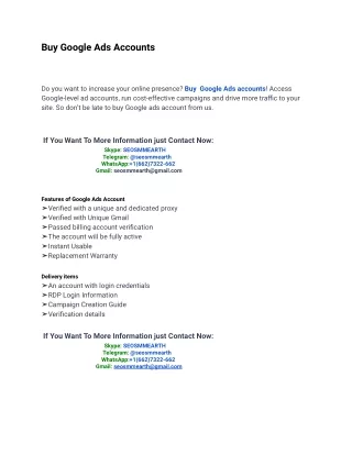 Top 55 Platform to Buy Google Ads Accounts Online
