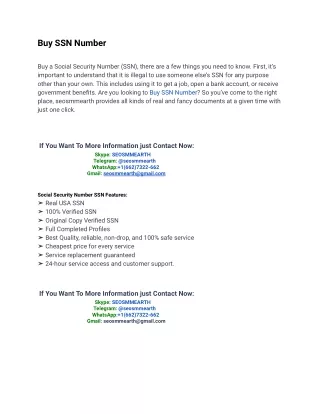 Top 55 Platform to Buy SSN Number Online
