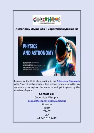 Astronomy Olympiads  Copernicusolympiad.us