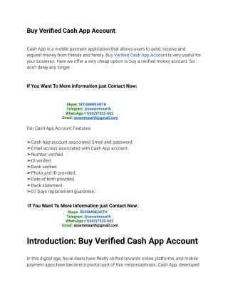 Top 55 Platform to Buy Verified Cash App Account Online