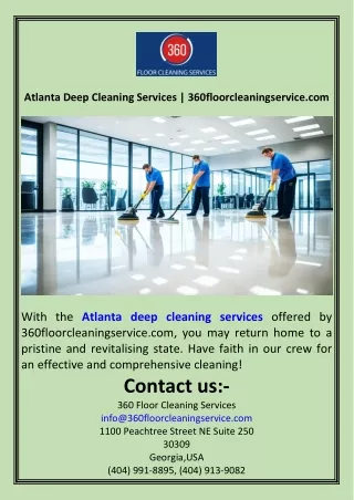 Atlanta Deep Cleaning Services  360floorcleaningservice.com