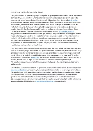 Izmirde Bosanma Sureclerinde Avukat Hizmeti