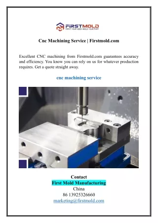 Cnc Machining Service | Firstmold.com